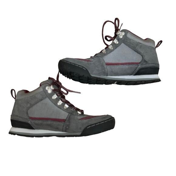 Eddie Bauer Women’s Hiking Boots Gray Burgundy Trail Boots Size 8 - Picture 3 of 6